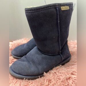 GUC BearPaw Navy Suede‎ Women's Sheepskin Neverwet Boots Size 8